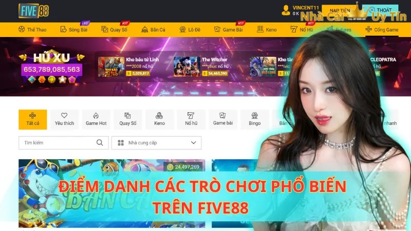 Điểm danh các trò chơi phổ biến trên Five88